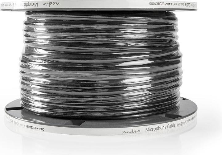 Actual product image Nedis Microphone cable| 2x 0.25 mm²| copper| 100.0 m| round| PVC| Black| - Extension