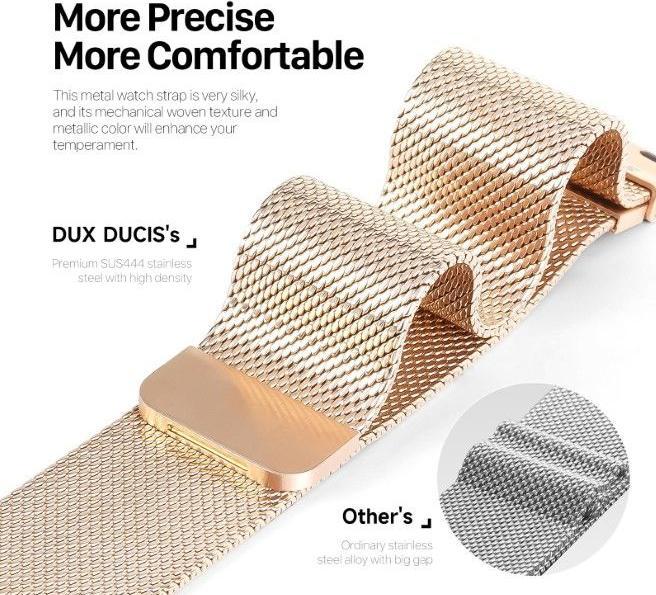 Actual product image Dux Ducis Milanese Pro Armband (41 mm, 38 mm, 40 mm, Stainless steel)