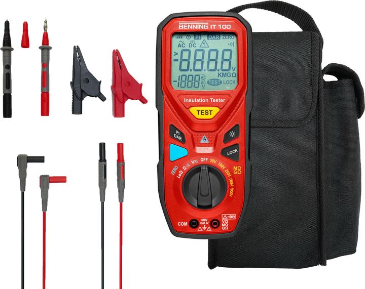 Produktbild Benning IT 100 Isolationsmessgerät 50 V, 100 V, 250 V, 500 V, 1000 V 20 G? (CAT IV 600V)