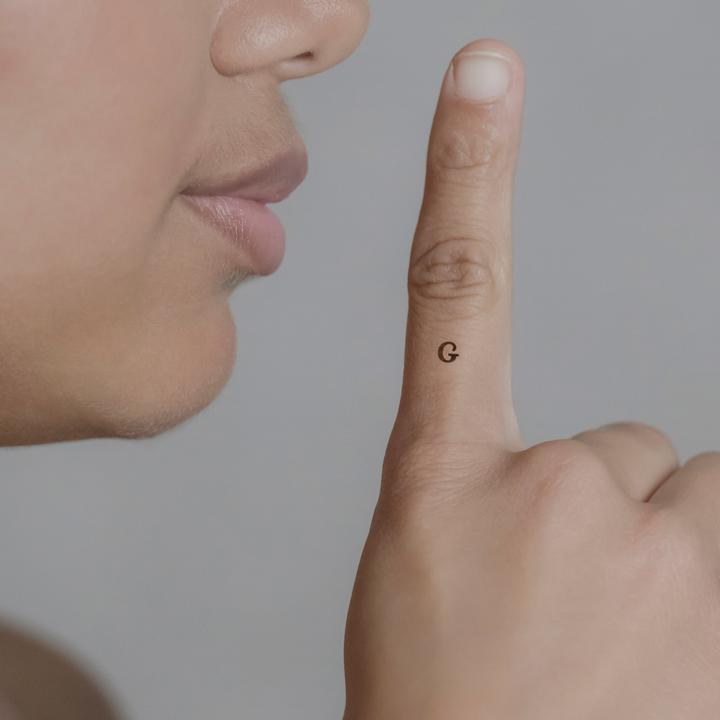 Actual product image minink Temporary tattoo - Capital letter: G