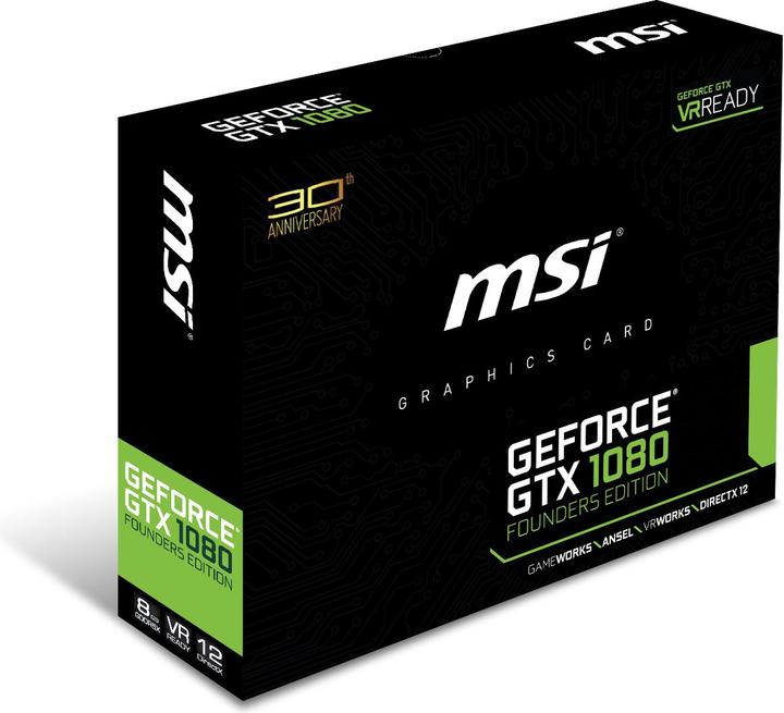 Actual product image MSI GeForce GTX 1080 Founders Edition (8 GB)
