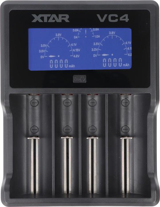 Produktbild AccuCell Akku 4x Panasonic 18650 Li-ion und 4fach Li-ion Schnell-Ladegerät (4 Stk., 18650, 3400 mAh, Ladegerät inkl. Akku)