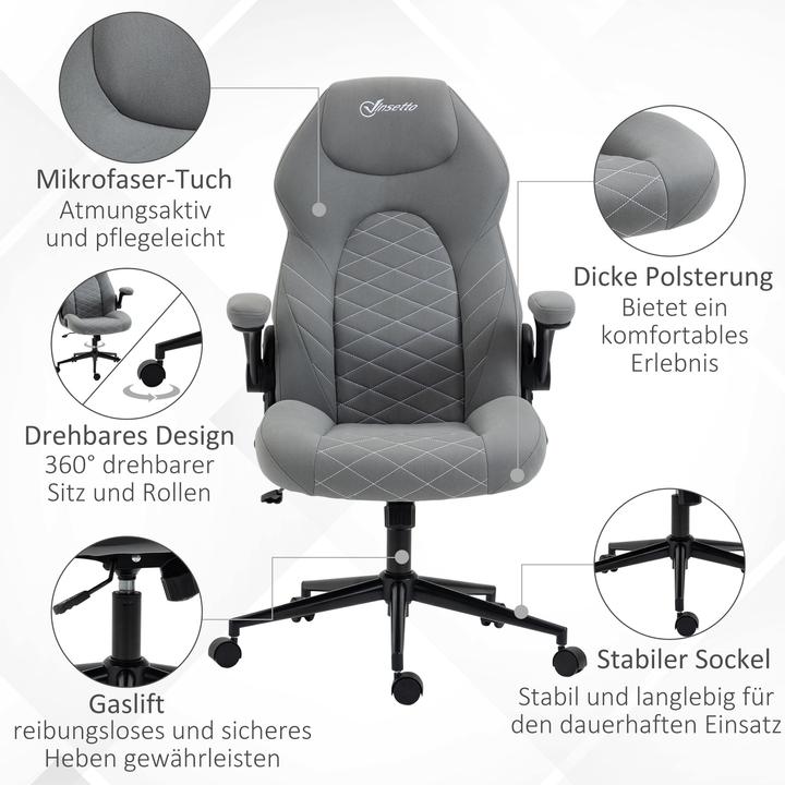 Image du produit Vinsetto Chaise de bureau avec appui-tête et accoudoirs