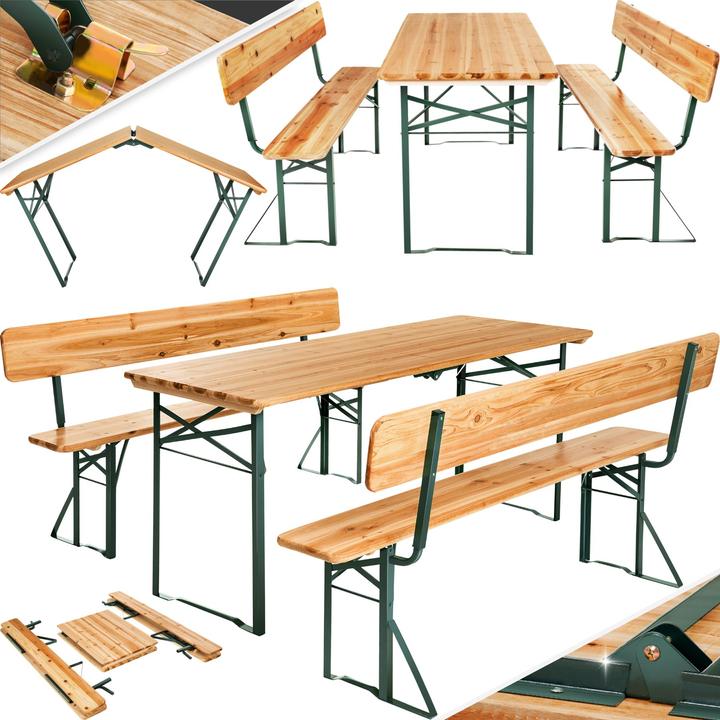 Produktbild tectake Bierzeltgarnitur 3-tlg. mit Lehne (176 cm)