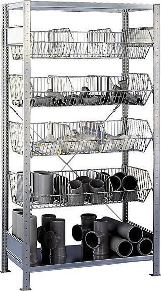 Actual product image Schulte Lagertechnik MULTIplus150 boltless shelving system with wire baskets