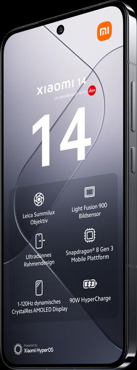 Produktbild Xiaomi 14 (512 GB, Black, 6.36", Dual SIM, 50 Mpx, 5G)