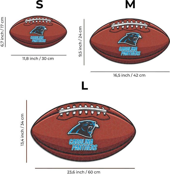 Immagine prodotto Iconic NFL - Carolina Panthers– Football con Logo - Puzzle in Legno Taglia M (270 Pezzi) (270 pezzi)