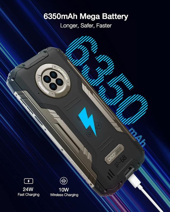 Produktbild Doogee S96 Pro (128 GB, Mineral Black, 6.22", Dual SIM + SD, 48 Mpx, 4G)