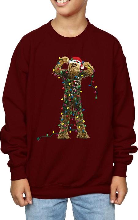 Actual product image Star Wars Boys Chewbacca Christmas Lights Sweatshirt (128)