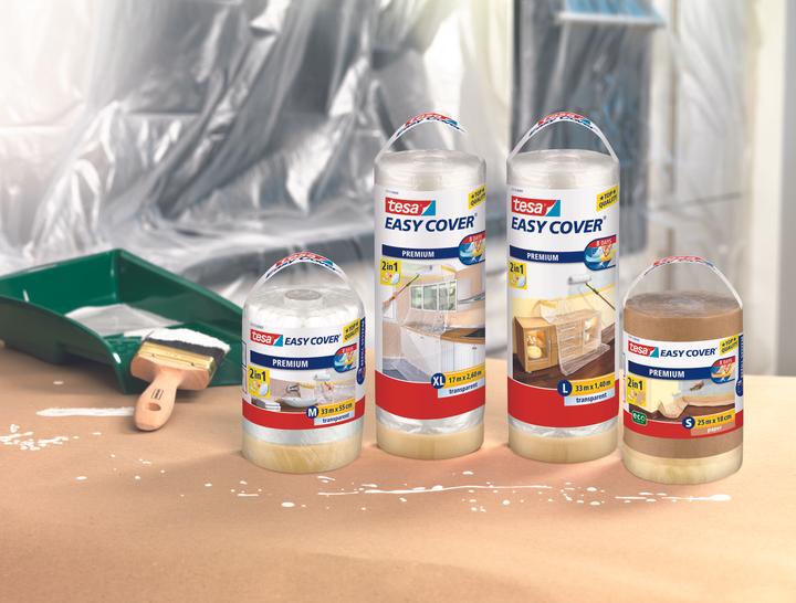 Produktbild tesa EASY COVER Premium Abdeckfolie für Malerarbeiten inkl. Abroller (550 mm)