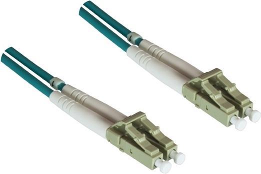 Dinic LWL Panzerkabel OM3, 50µ, LC/LC Multimode, 100m LC St./St., duplex, LSZH, Nagetierschutz, türkis DIN
