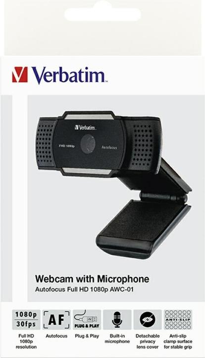Immagine prodotto Verbatim Webcam con microfono AWC-01 1080p Autofocus (3.60 Mpx)