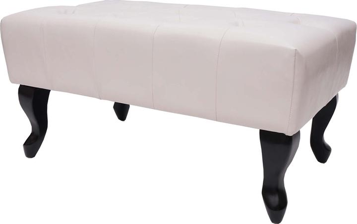 Immagine prodotto Mendler Ottomana Chesterfield, sgabello con poggiapiedi, similpelle 39x77x47cm bianco panna