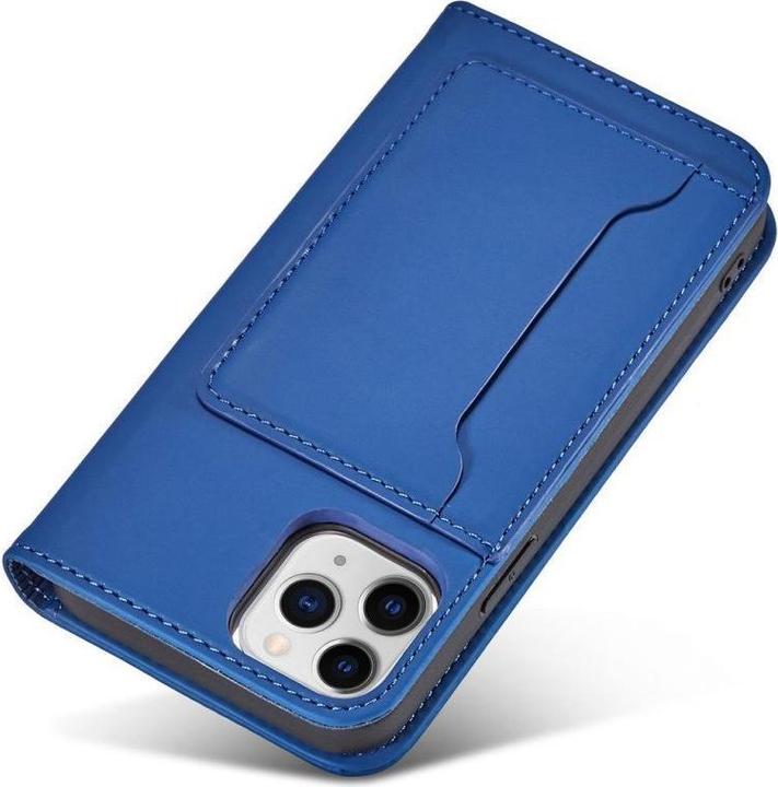 Actual product image Hurtel Magnet Card Case for iPhone 12 Pro cover card wallet card stand blue (Apple iPhone 12 Pro)