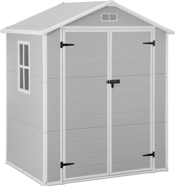 Uniprodo Geräteschuppen Kunststoff Gartenschrank Gartenschuppen Lichtfenster grosse Tür