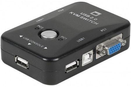 Actual product image Exertis Connect Mini 2 Port KVM Switch VGA/ USB 2 PCs with USB connection are controlled from 1 workstation (USB