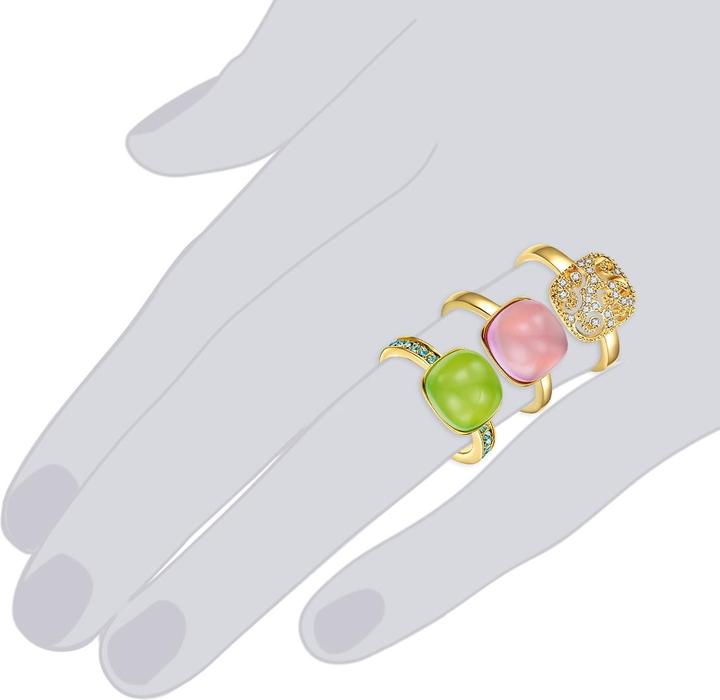 Produktbild Lulu & Jane Metall-Legierung verziert mit Kristallen von Swarovski® gelbgold - 33246 (52)