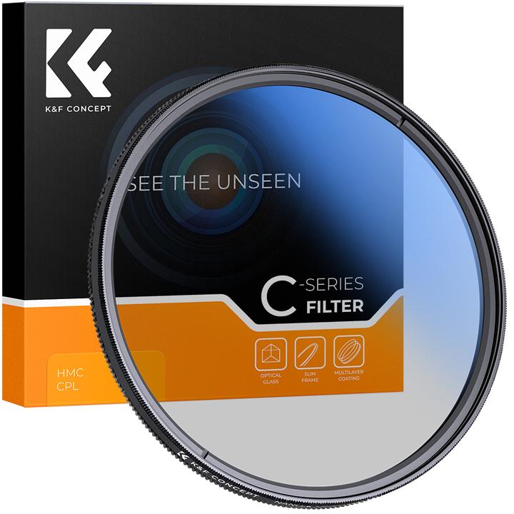 Immagine prodotto K&F Concept Filtro polarizzatore circolare 52MM Ultra-Slim 18 Rivestimenti multistrato (Serie C) (52 mm, Filtri polarizzanti)