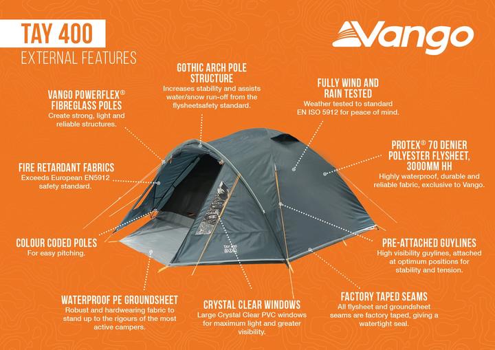 Produktbild Vango Tay 400 (Kuppelzelt, 4.79 kg, 4 Personen)