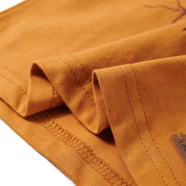 Image du produit VidaXL T-shirt manches longues enfant ocre foncé 140,Matière : 100 (140)