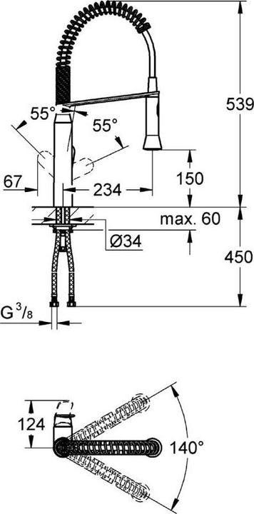 Produktbild Grohe Küchenarmatur mit flexiblen Auslauf K7 supersteel matt 31379