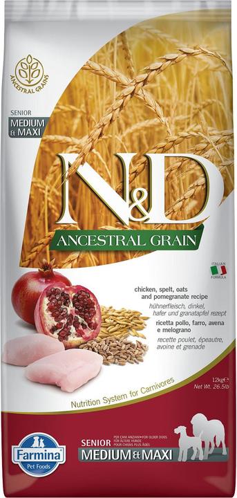 Farmina Canine Senior Medium/Maxi Chicken & Pomegranate (12kg) (Senior, 1 pcs., 12000 g)