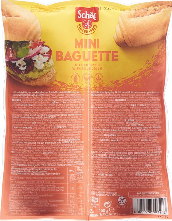 Image du produit Schär Mini baguette sans gluten (150 g)