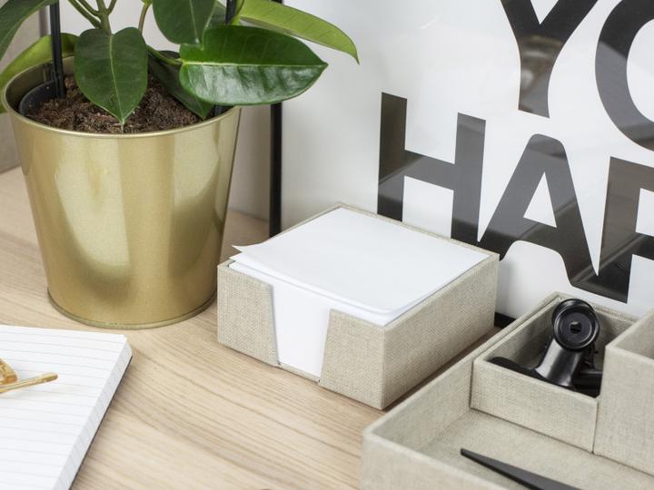 Actual product image Bigso Note box linen cover James Linen nature