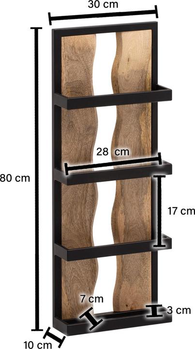 Actual product image FineBuy Wall shelf FB95877 Mango solid wood brown