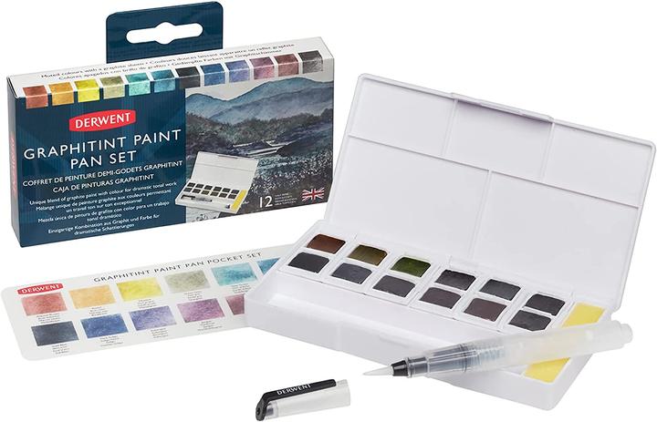 Actual product image Derwent Graphitint 12 pan set (White)