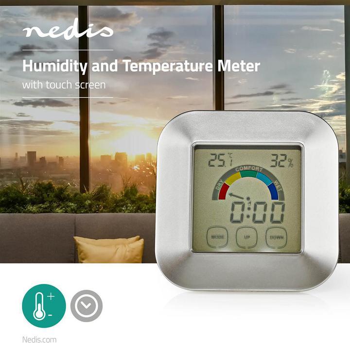 Produktbild Nedis Küchen Thermometer Silber/Weiss Kunststoff Digitaler Bildschirm 85 mm 24 mm 85 mm Unisex