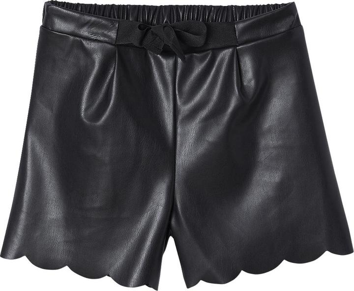 Actual product image Vertbaudet Girls' shorts in imitation leather with elasticated waistband (92)