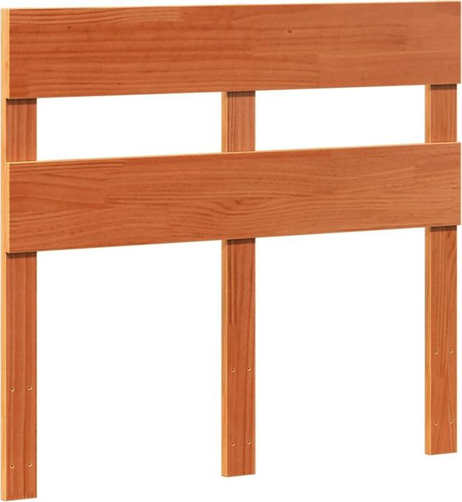 Produktbild VidaXL Massivholzbett Holzbett Bett Palettenbett mit Kopfteil 135x190cm Kiefer (135 x 190 cm)
