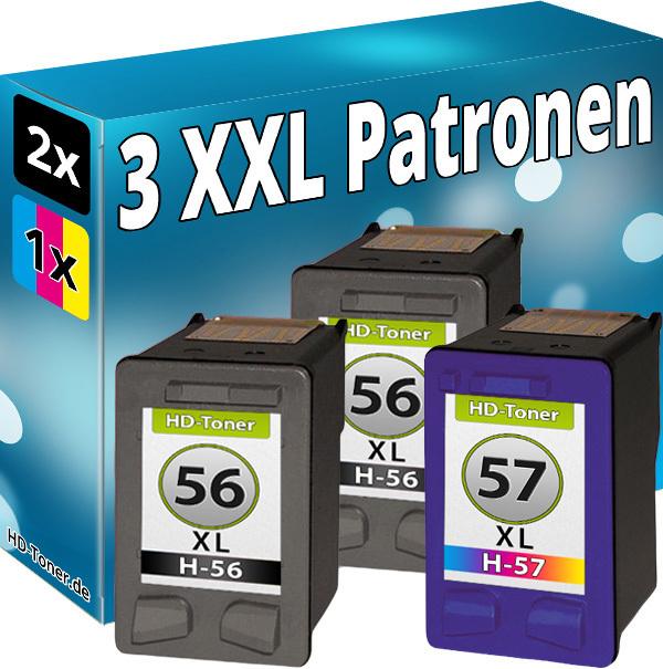 Produktbild Druckfuxx 3 TINTE PATRONEN für HP 56 57 XL PSC 1300 2175 2200 2210 2400 2410 250