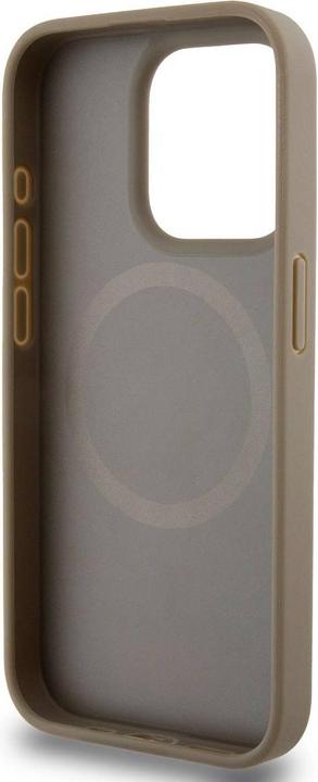 Actual product image DKNY PU Leather Repeat Pattern Bottom Stripe MagSafe Case for iPhone 14 Pro Max Brown (Apple iPhone 14 Pro Max)