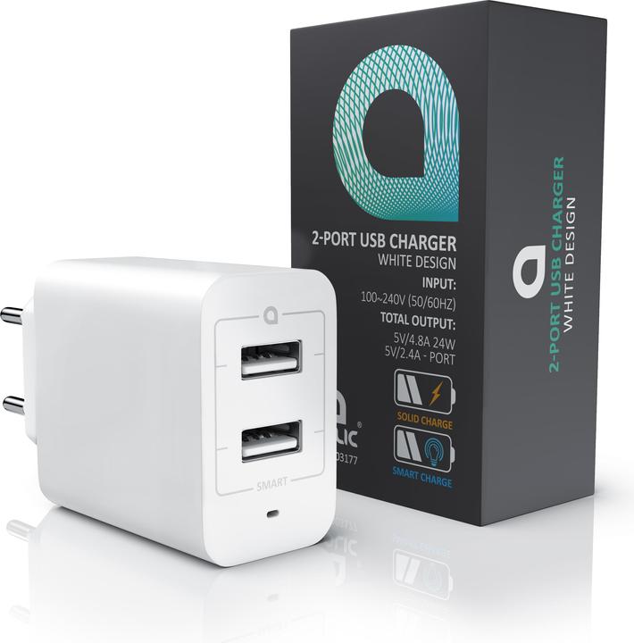 Actual product image Aplic USB charger 4800 mA, 2 port power supply for mobile/smartphone/tablet, 4800mA - 2400mA per port (28 W)