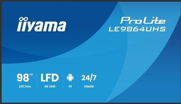 Produktbild iiyama 247.7cm(97,5") LH9864UHS-B1AG 16:9 2xHDMI+USB-C (Speditionsversand) (3840 x 2160 Pixel, 98")