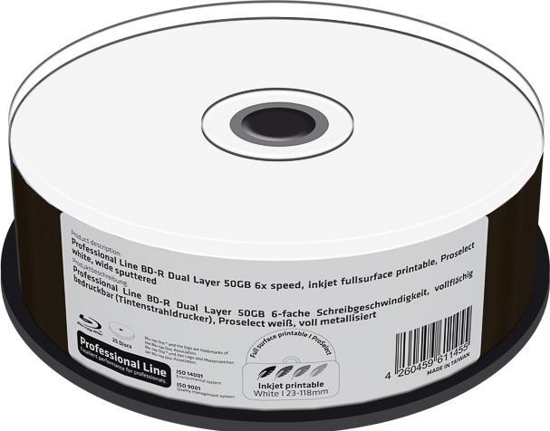 Produktbild MediaRange BD-R 50GB 6x IW(25) BluRay Cake, Kapazität: 50GB (25 x)