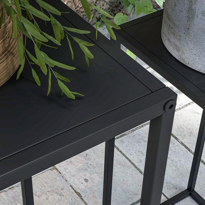 Produktbild Swisshandel24 2er-Set Pflanzenständer, Pflanzenhocker mit Stahlbeine, Skandinavischem Design, Blumenständer, Schwa