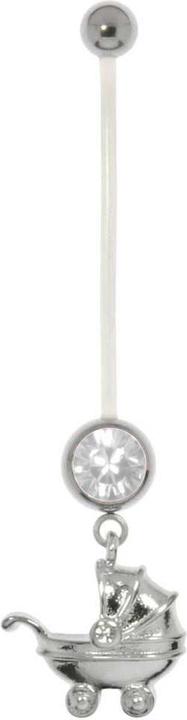 Actual product image Bijouteria Pregnancy-piercing (Bioplastic, Surgical steel 316L, Crystal, Brass with steel coating)