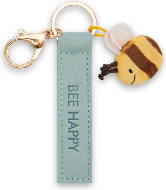 Actual product image Magni NICI Schlüsselanhänger Bee happy Kunstlederband mit Biene türkis 10cm