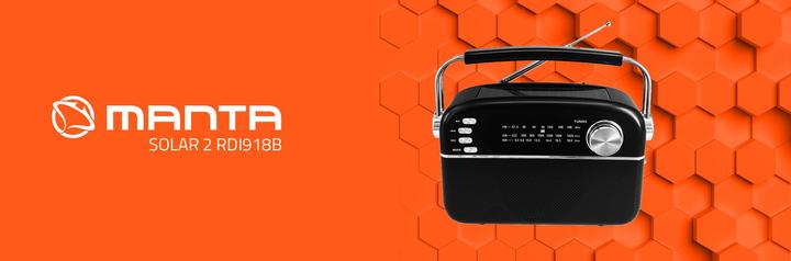 Actual product image Manta FM/AW/SW portable radio with solar panel (AM, FM, Bluetooth)