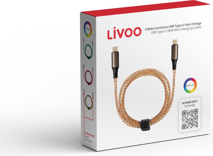 Image du produit Livoo Câble lumineux USB C Type C fast charge (1 m)