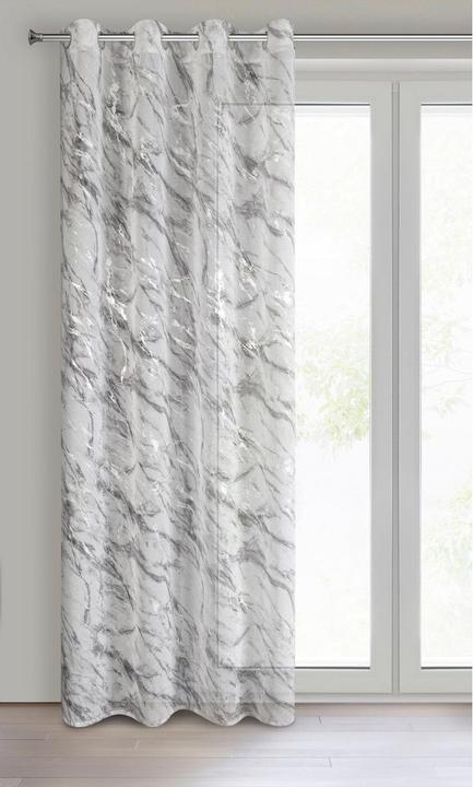 Immagine prodotto Eurofirany Tenda in tessuto leggero con motivo marmo argento, bianco, color argento, 140 x 270 cm, (140 x 270 cm)