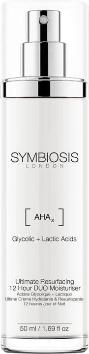 Actual product image Symbiosis Glycolic Acid + Lactic Acid) Ultimate Moisturizer 12 Hours Day & Night (50 ml, 24h cream)