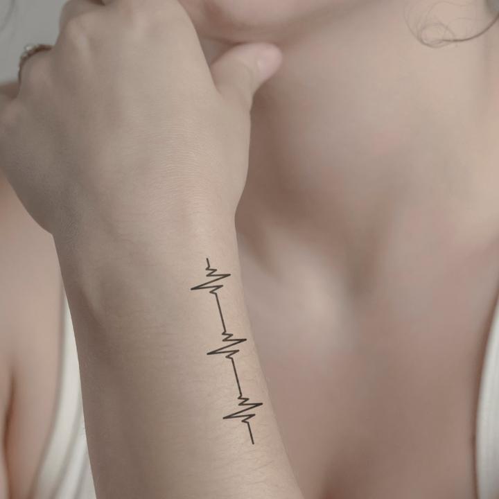 Produktbild minink Temporäres Tattoo – Drei-Wellen Herzschlag