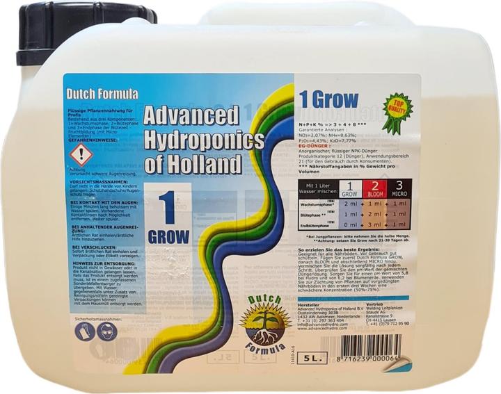 Image du produit Advanced Hydroponics Dutch Formula1 Grow 5L (5.10 kg, 5 l)