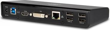 Produktbild Hamlet USB 3.0 Dual Display DVI und HDMI Docking Station, Hub mit 6 USB-Anschlüssen, LAN UND AUDI (USB-A, USB-B, 6 Ports)