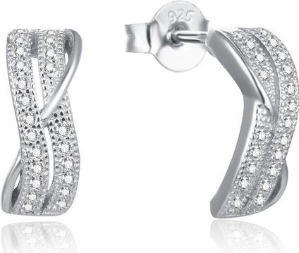Produktbild Beneto Modern silver earrings with clear zircons AGUP2261 (L)