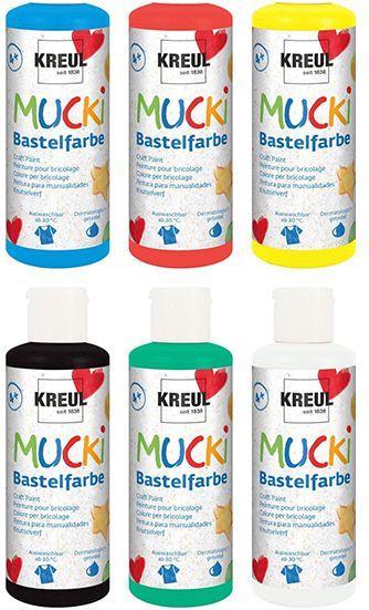Actual product image Mucki Craft paints (White, Yellow, Green, Blue, Black, Red, 480 ml)